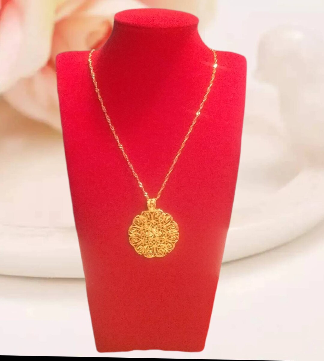 24K Gold Necklace Gold Necklace for Women Wedding Jewelry Etsy