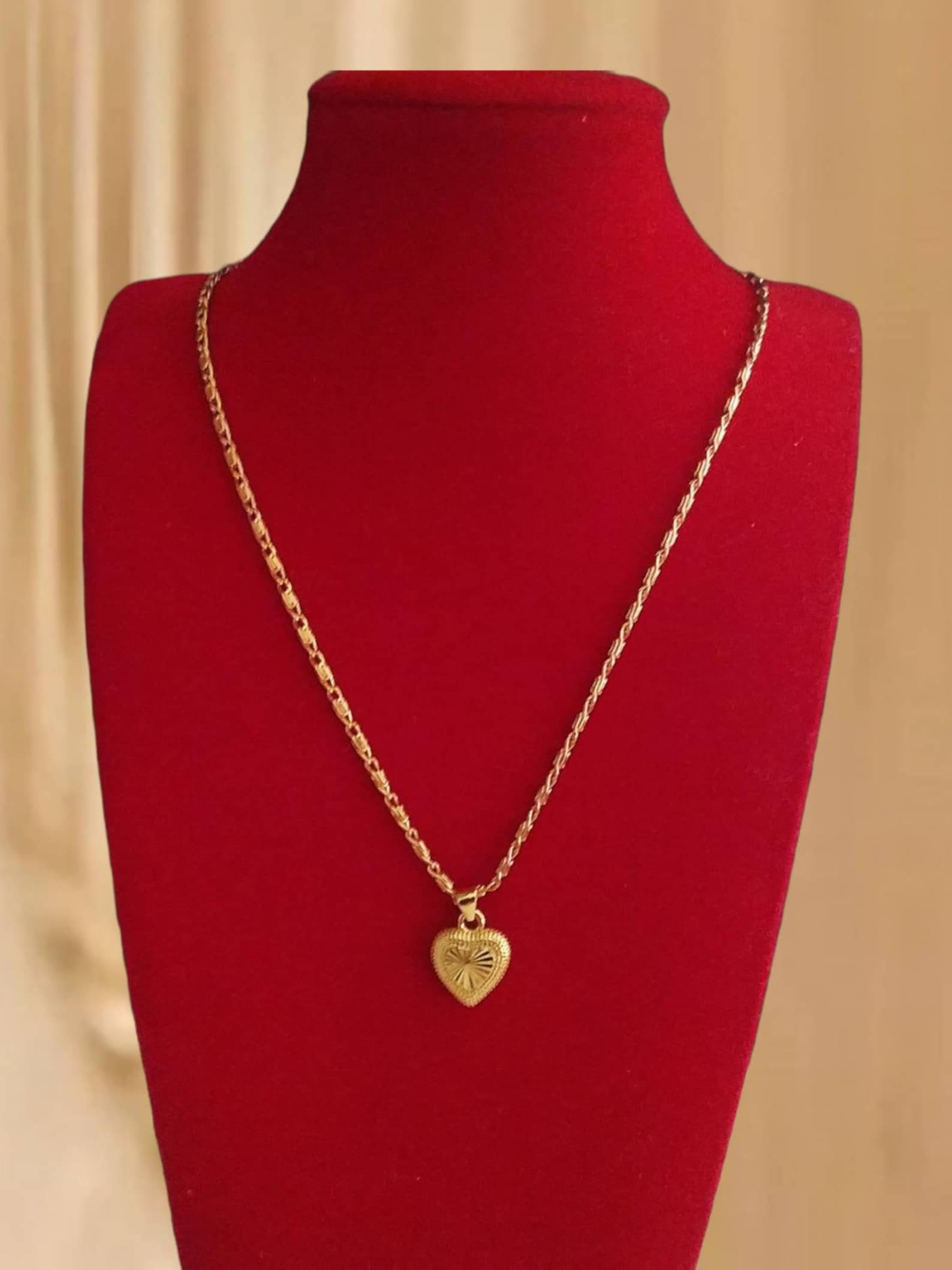 Gold Necklace Heart Shape Necklace Heart Necklace for Women Etsy