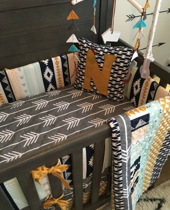 Baby Bedding Set Teepee Gold Aztec Baby 