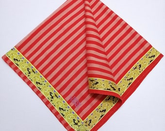 Vintage Gianni Versace Handkerchief: Striped Bandana Neck Scarf
