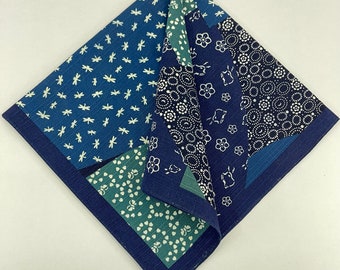 Vintage Japanese Furoshiki Handkerchief: Thick Cotton Art Wrap (19x19.5)