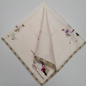 Vintage Burberry Handkerchief, Burberry Bandana Accessories, Burberry Pocket Square, Burberry Scarf, Burberry Neck Scarf