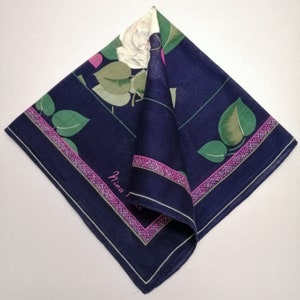 Vintage Nina Ricci Taschentuch, Nina Ricci Bandana Accessoires, Nina Ricci Einstecktuch, Nina Ricci Halstuch, Nina Ricci Babuschka Schal