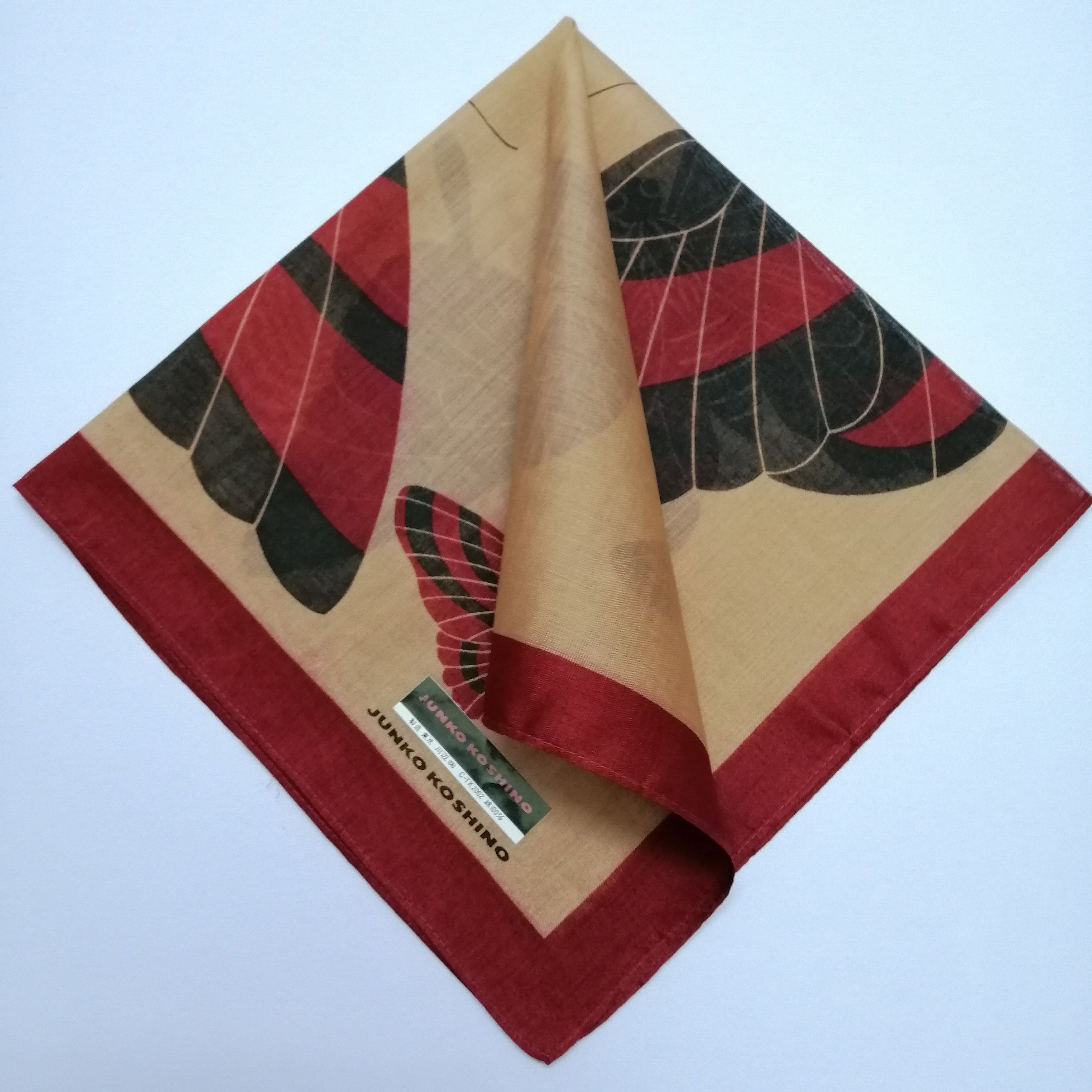 Vintage Junko Koshino Abstract Handkerchief: Pocket Square Neck
