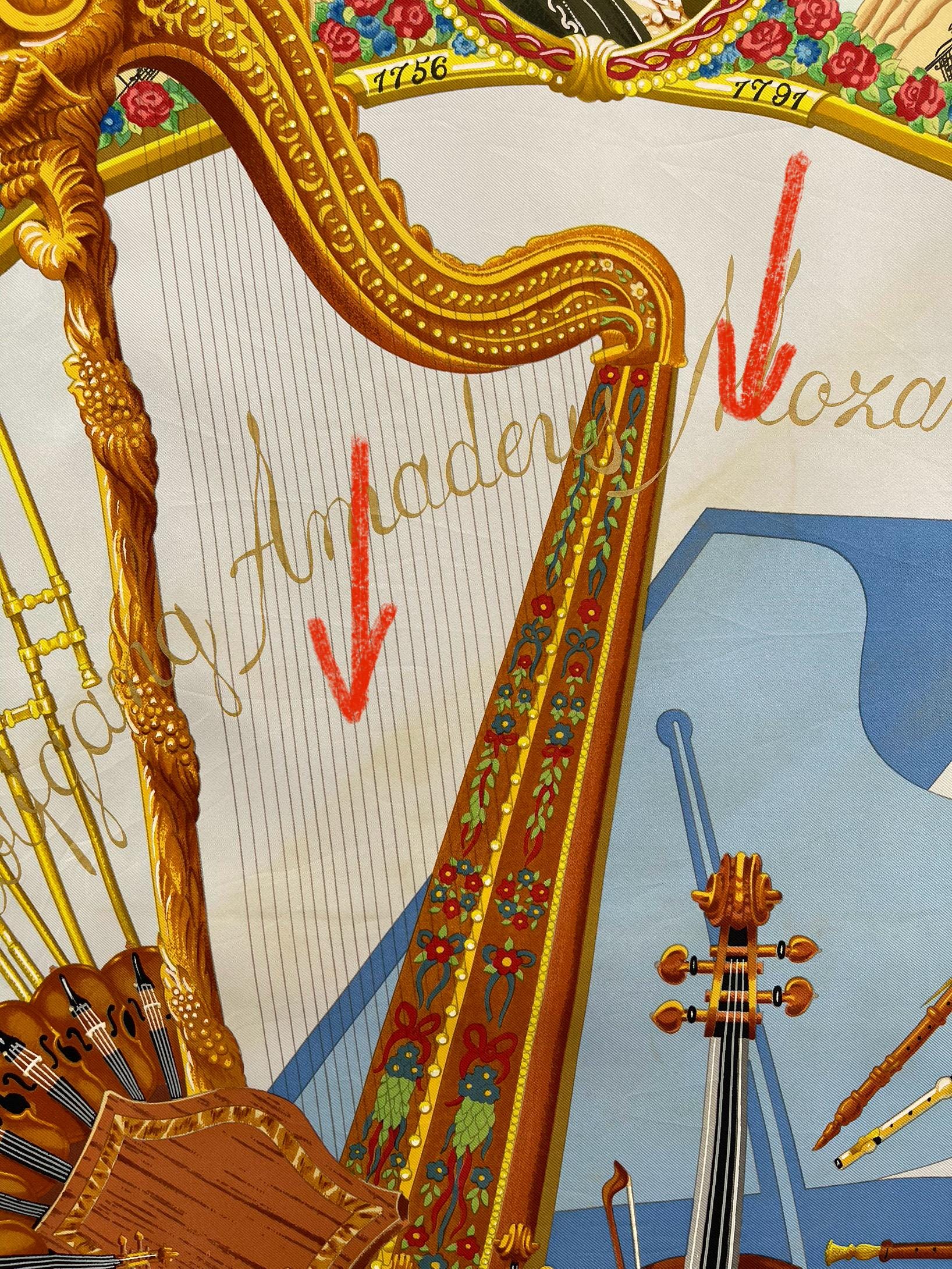 Vintage Hermès Paris Silk Scarf – Hommage A Mozart Babushka (35
