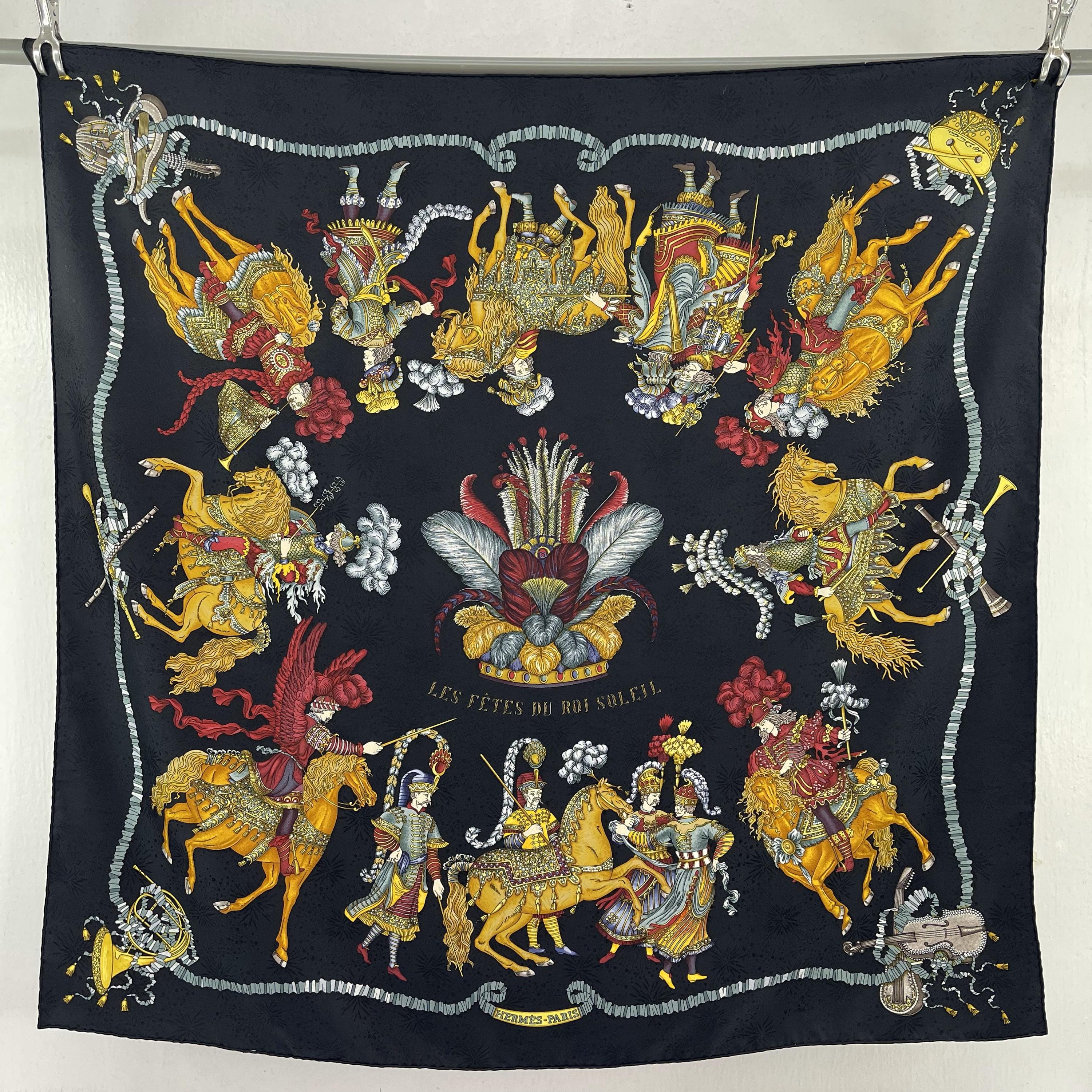 Vintage Hermès Silk Scarf Les Fetes Du Roi Soleil, 100% Silk