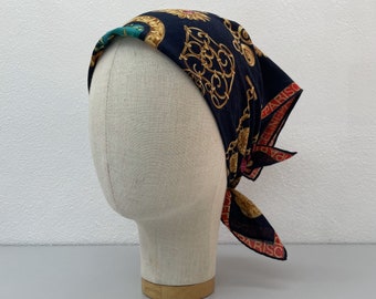 Vintage Celine Silk Scarf: Designer Bandana, Pocket Square (20x20)