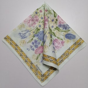 Vintage Burberry Handkerchief, Burberry Bandana Accessories, Burberry Pocket Square, Burberry Scarf, Burberry Neck Scarf