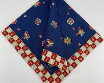 Vintage Japanese Furoshiki Handkerchief: UNICRAFTMAN Cotton Fabric Wrap
