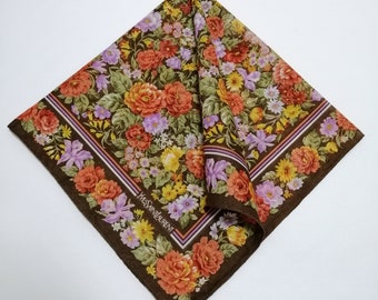 Vintage 90s YSL Handkerchief, Yves Saint Laurent Bandana Accessories, Yves Saint Laurent Pocket Square, Yves Saint Laurent Neck Scarf