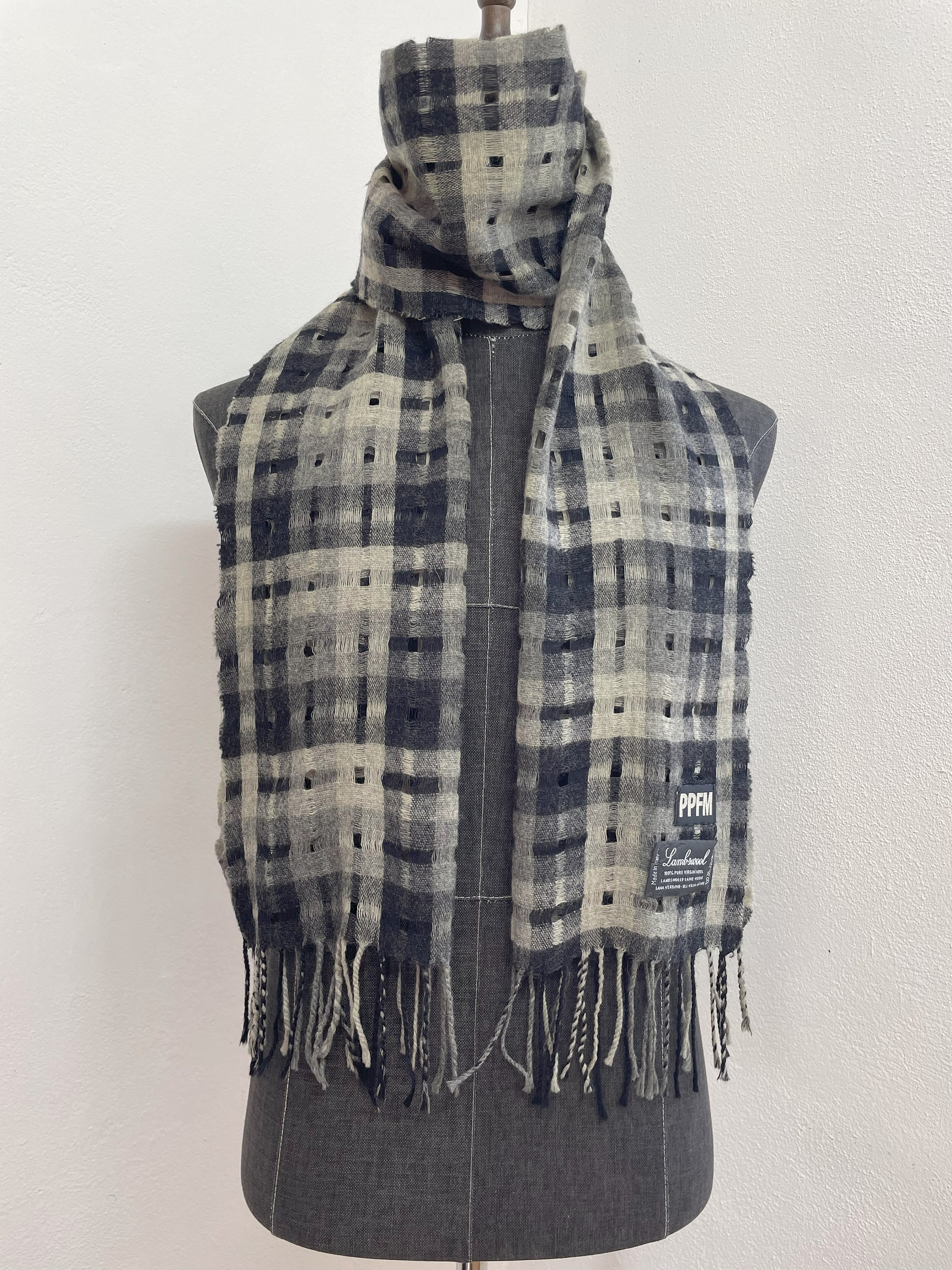 00’s Archive PPFM Scalf Stole DEFECT - Vintage PPFM Scarf, PPFM Muffler, Wool, Accessories,nice