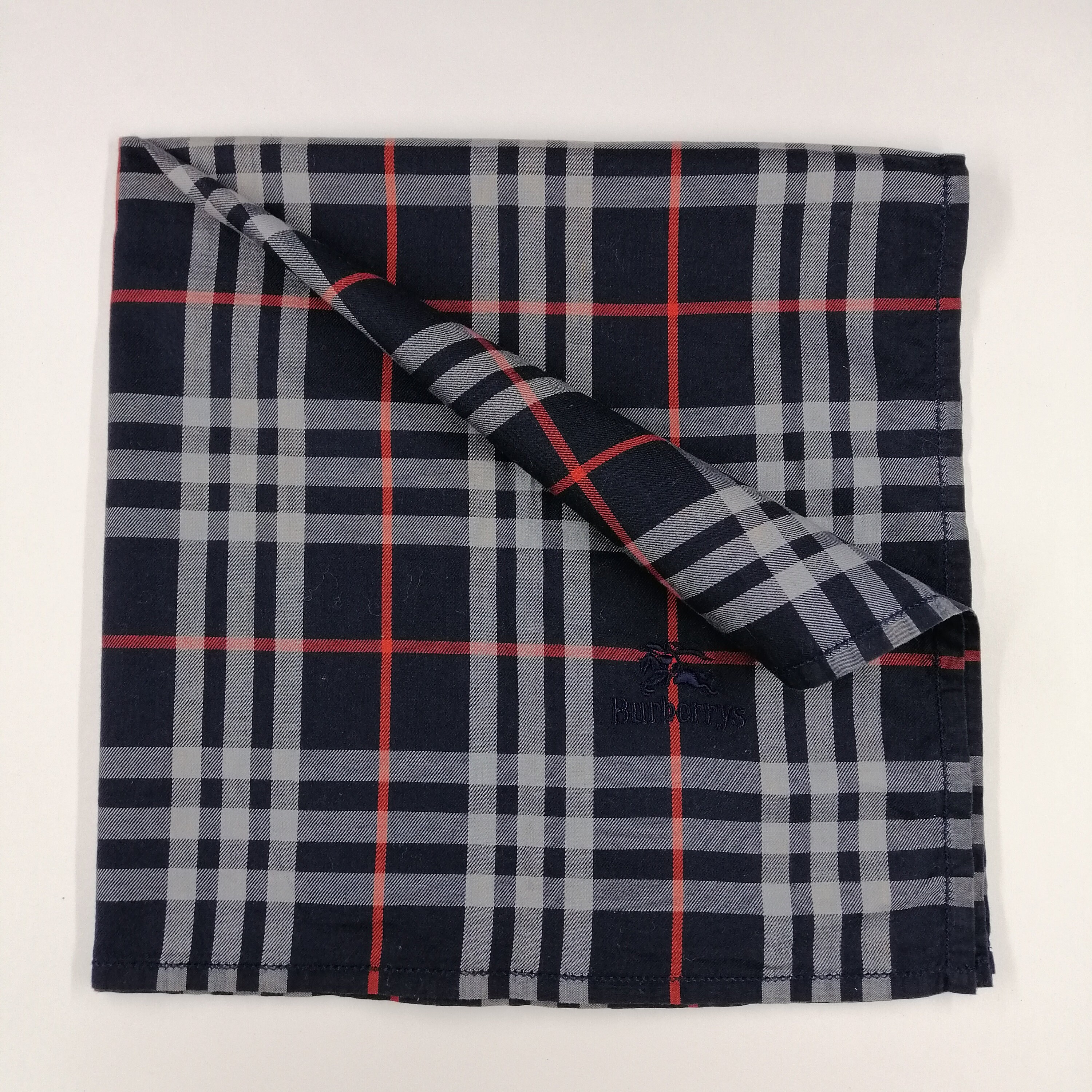 Vintage Burberry Plaid Handkerchief, Pocket Square Scarf (18x18  display picture 1