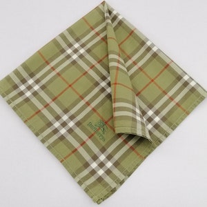 Vintage Burberry Handkerchief, Burberry Bandana Accessories, Burberry Pocket Square, Burberry Scarf, Burberry Neck Scarf