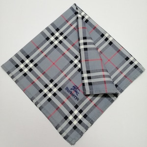 Vintage Burberry Handkerchief, Burberry Bandana Accessories, Burberry Pocket Square, Burberry Scarf, Burberry Neck Scarf