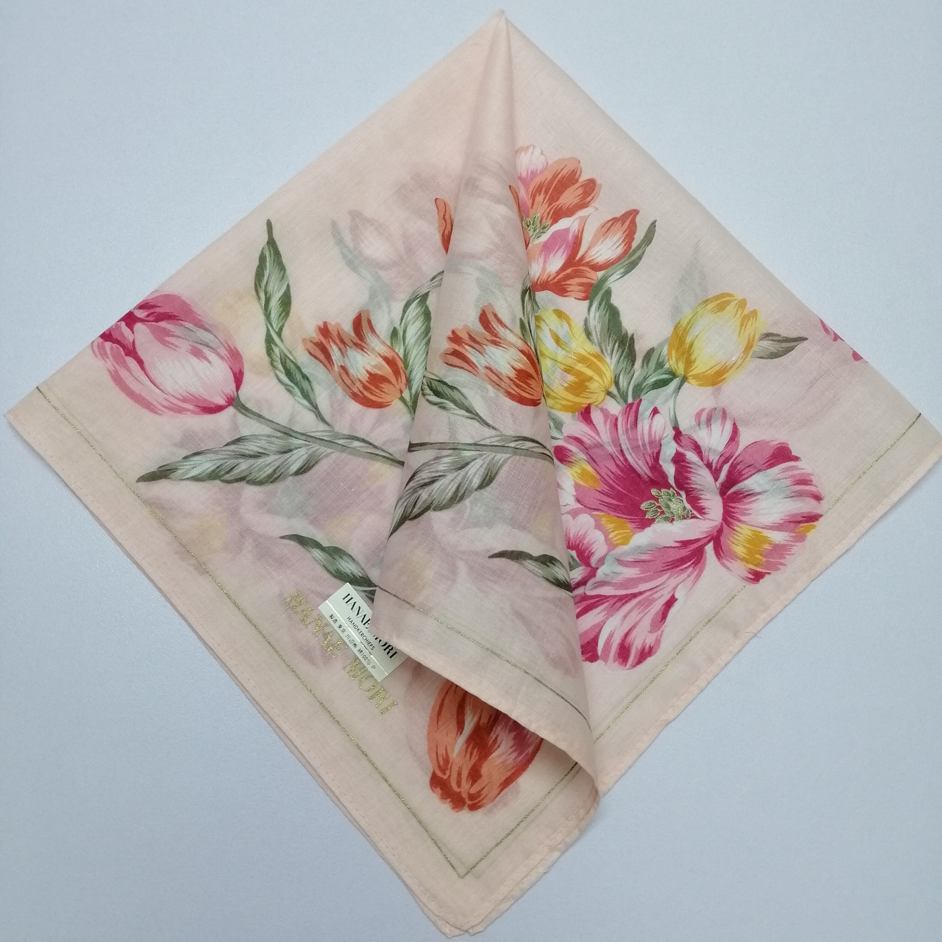 小物 HANAE MORI HANDKERCHIEFS Hanae Mori Handkerchief Cotton Vintage Pocket Square Scarf