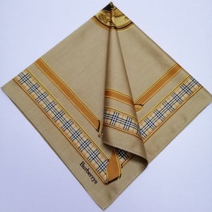 Vintage Burberry Handkerchief, Burberry Bandana Accessories, Burberry Pocket Square, Burberry Scarf, Burberry Neck Scarf