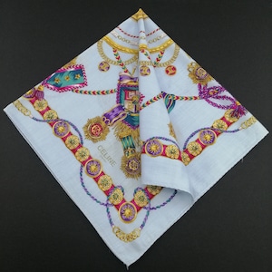 Vintage Celine Handkerchief, Celine Bandana Accessories, Celine Pocket Square, Celine Scarf, Celine Neck Scarf