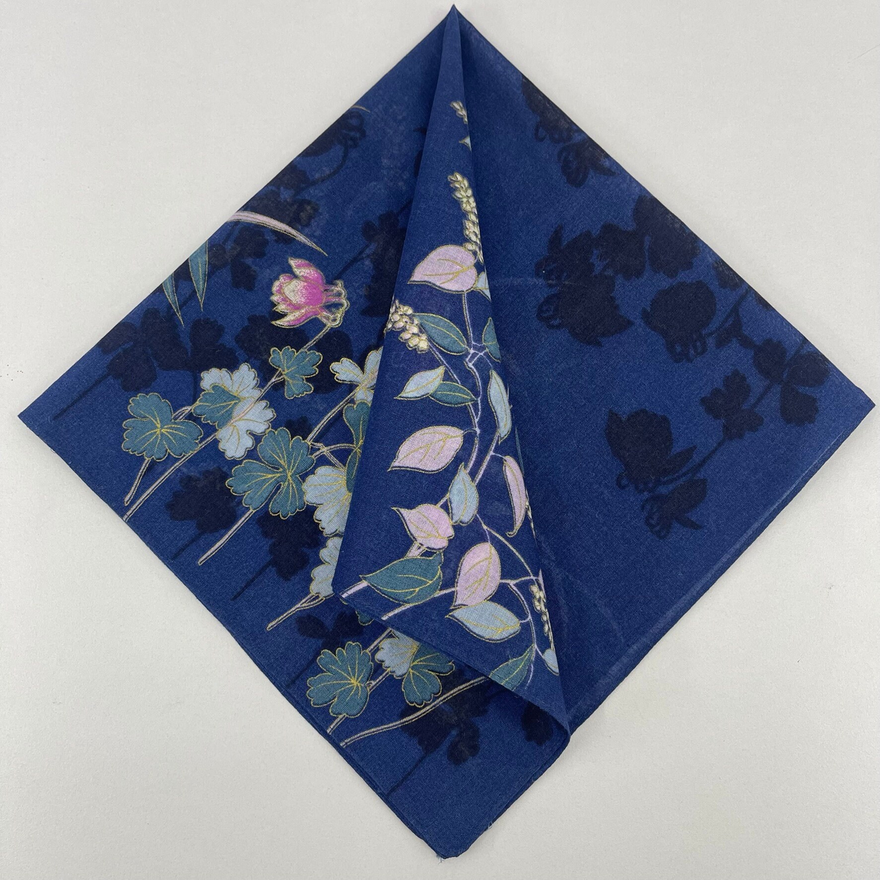 Buy Vintage Japanese Floral Cotton Handkerchief - Japan Art Online