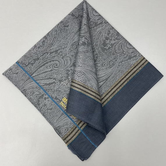 Vintage Paolo Gucci Handkerchief, Paisley Pattern Scarf