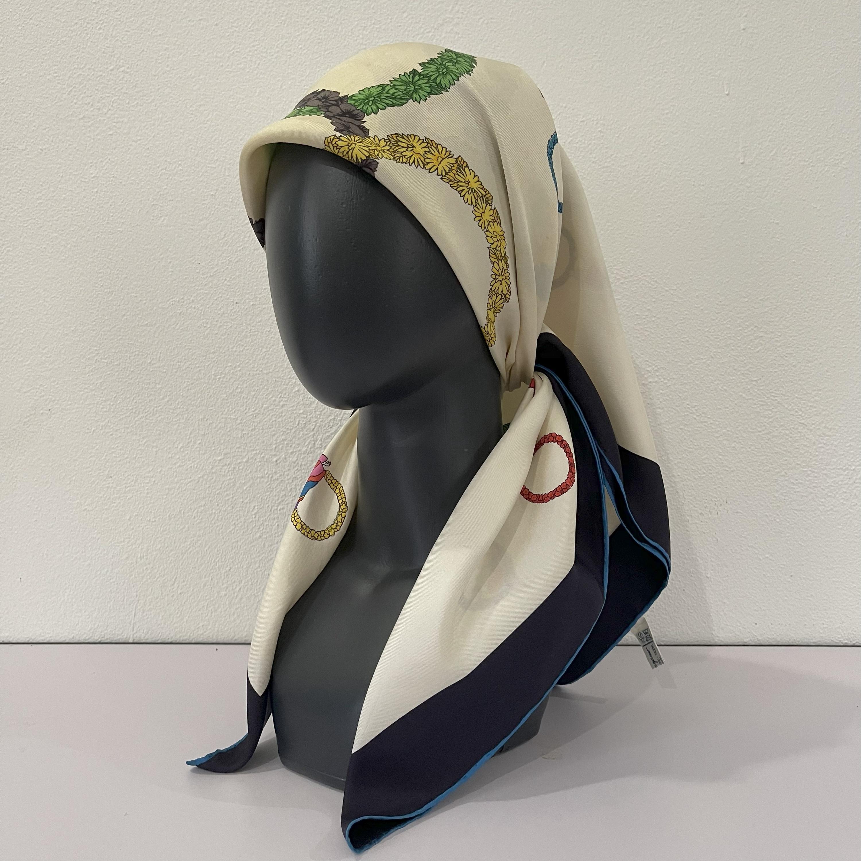 Vintage Salvatore Ferragamo Silk Scarf, Olympic Seoul Korea 1988