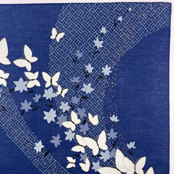 Vintage Japanese Butterfly Art Indigo Dyeing Hand… - image 5