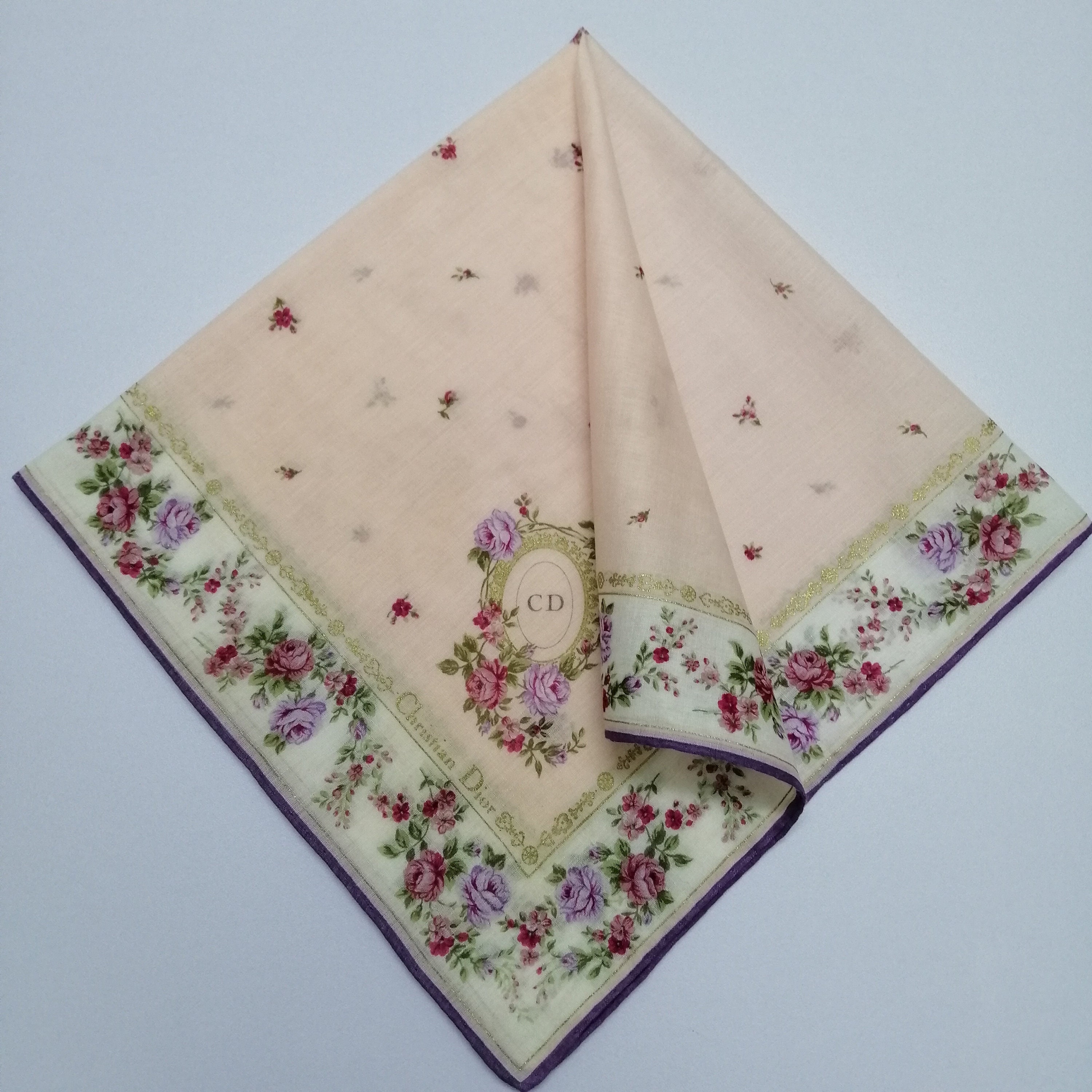Vintage Christian Dior Handkerchief, Dior Bandana Accessories, Dior Pocket Square, Dior Scarf, Dior Neck Scarf