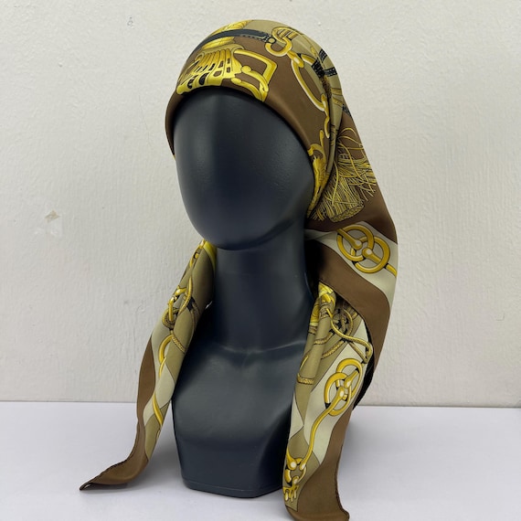 Vintage Hermès Silk Scarf, Sabers and Tassels Motif, Julie Abadie