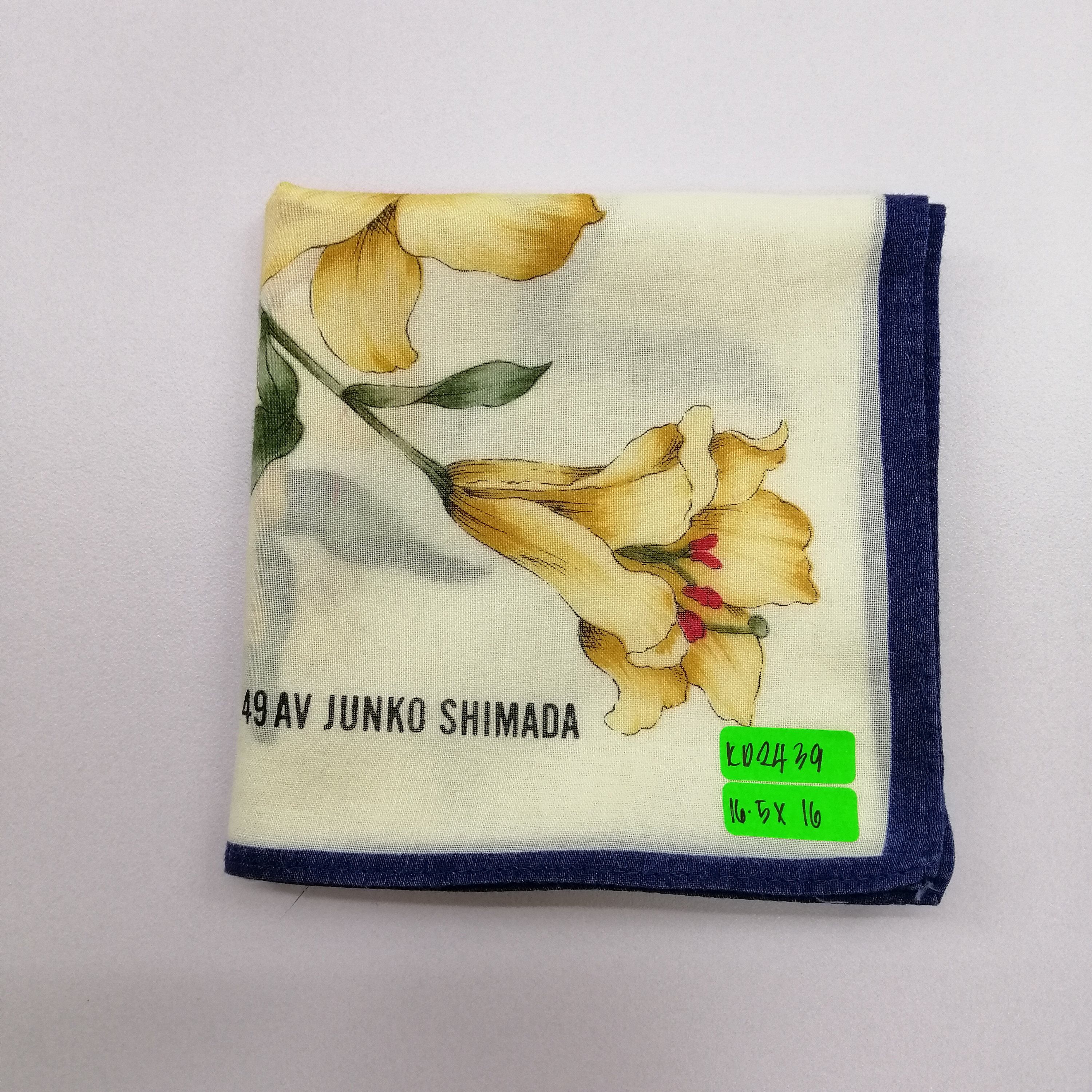 Vintage Junko Shimada Handkerchief: Floral Pocket Square, Neck