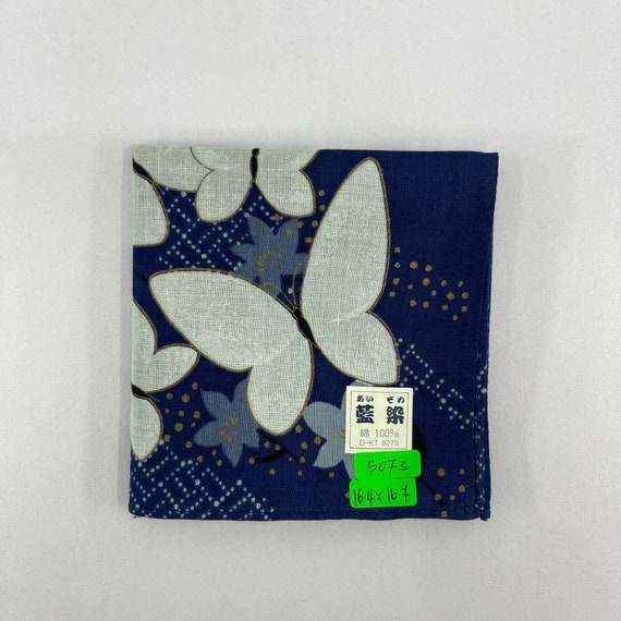 Vintage Japanese Butterfly Art Indigo Dyeing Hand… - image 8