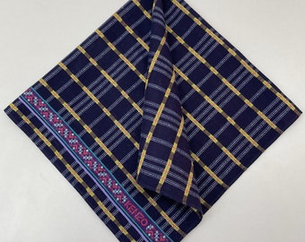 Pañuelo vintage Kenzo a cuadros con borde floral