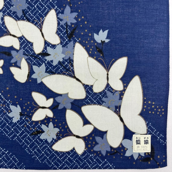 Vintage Japanese Butterfly Art Indigo Dyeing Hand… - image 1