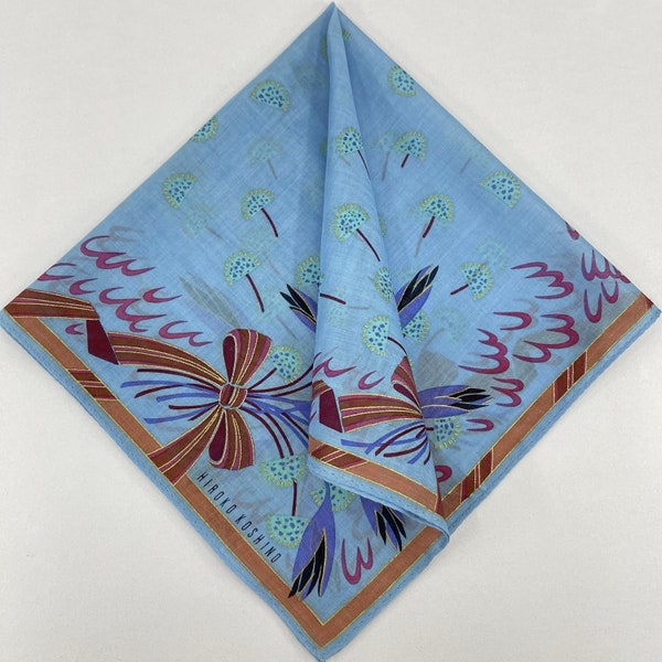 Vintage Hiroko Koshino Handkerchief: Floral Bandana Neck Scarf