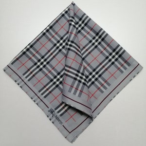 Vintage Burberry Handkerchief, Burberry Bandana Accessories, Burberry Pocket Square, Burberry Scarf, Burberry Neck Scarf