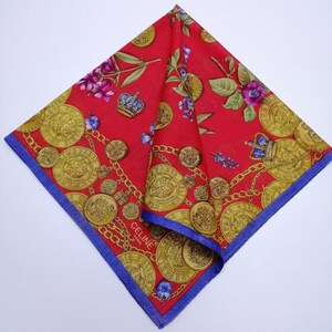Vintage 90s Celine Handkerchief, Celine Bandana Accessories, Celine Pocket Square, Celine Scarf, Celine Neck Scarf
