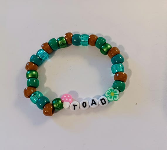 Frog and Toad Matching Friendship Couple Green Cottagecore Kandi Bracelets with Charms