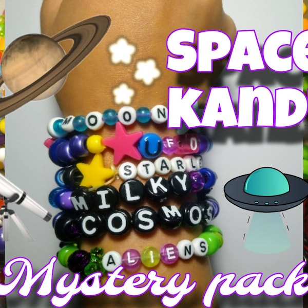 Random Space Aesthetic Kandi Mystery Grab Bag with 1-15 Bracelets