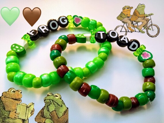 Frog and Toad Matching Friendship couple Green Cottagecore Kandi