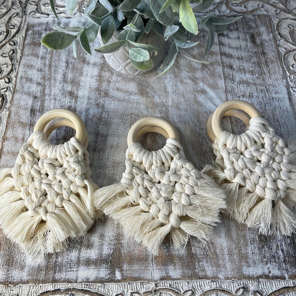 Macrame Napkin Rings Etsy
