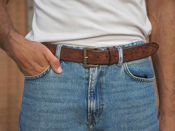 Genuine Leather Belt, 100% Real Leather Belt for Men 