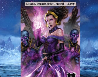 MTG 改変アートカード - 異端の癒し手、リリアナ // 反抗的な屍術師