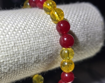 Pulsera de citrino y ágata cornalina