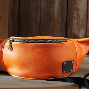 Leather fanny pack crossbody bag belt bag sling bag image 9