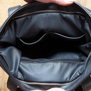 Classic leather tote bag, leather purse, minimalist tote, shoulder bag image 8