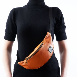 Leather fanny pack crossbody bag belt bag sling bag image 8