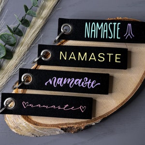 Felt keychain “Namaste” personalized lanyard