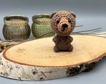 Eddie Bear, Amigurumi Keychain, Teddy Bear Crochet Toy