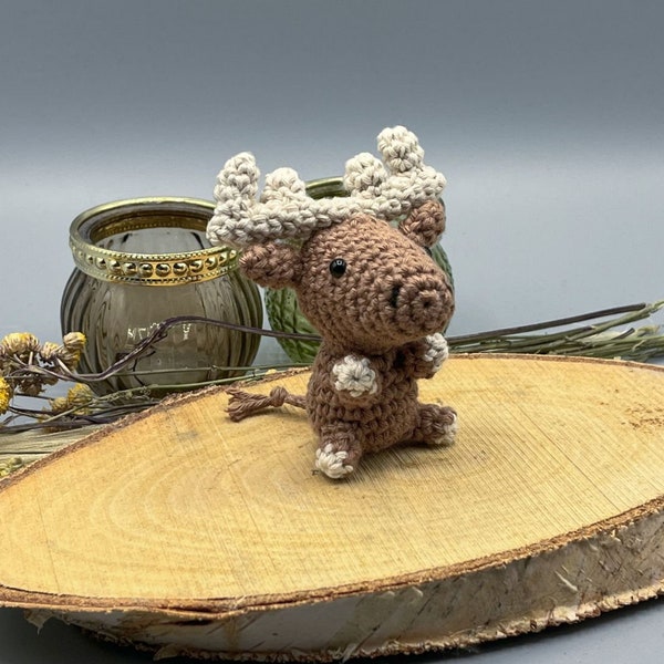 Elch "Mr. Moose", Amigurumi-Schlüsselanhänger