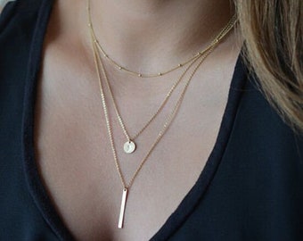 3 Layer Necklace - Etsy