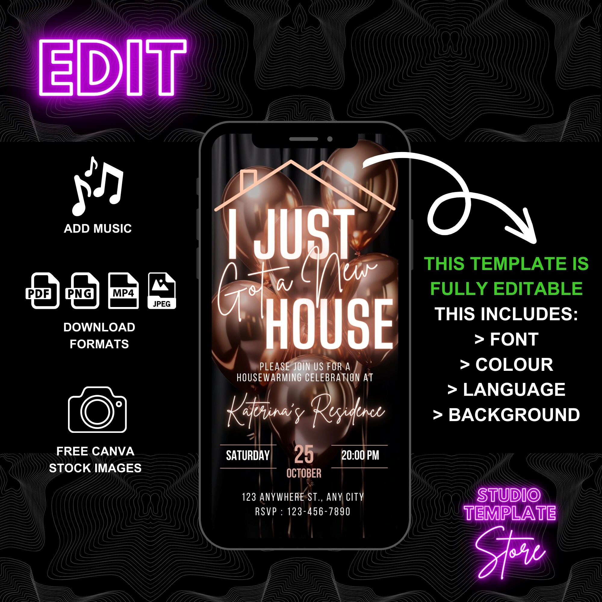 Digital Housewarming Party Invitation, Animated New House Warming ...