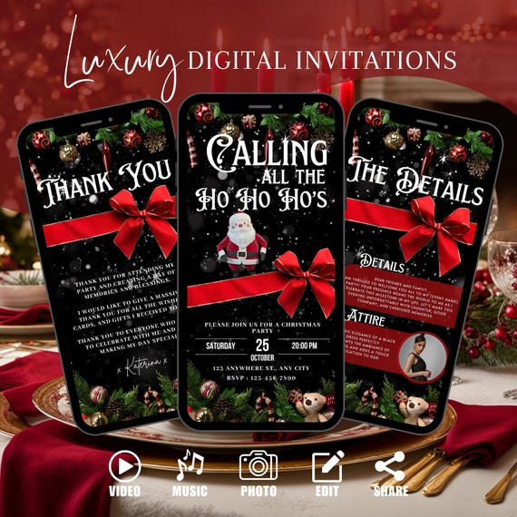 Tarjeta Electrónica De Invitación Navideña Hacer Felicitación